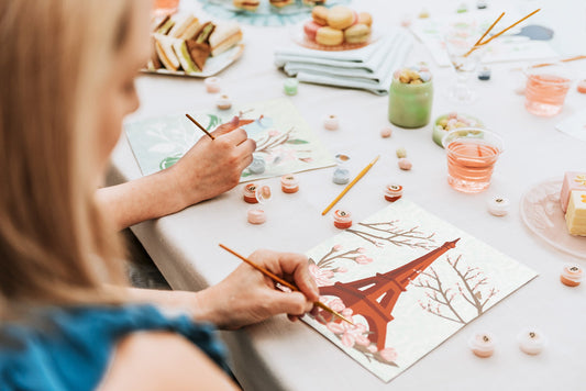 Eiffel Tower with Cherry Blossoms | 8x10 paint-by-number kit