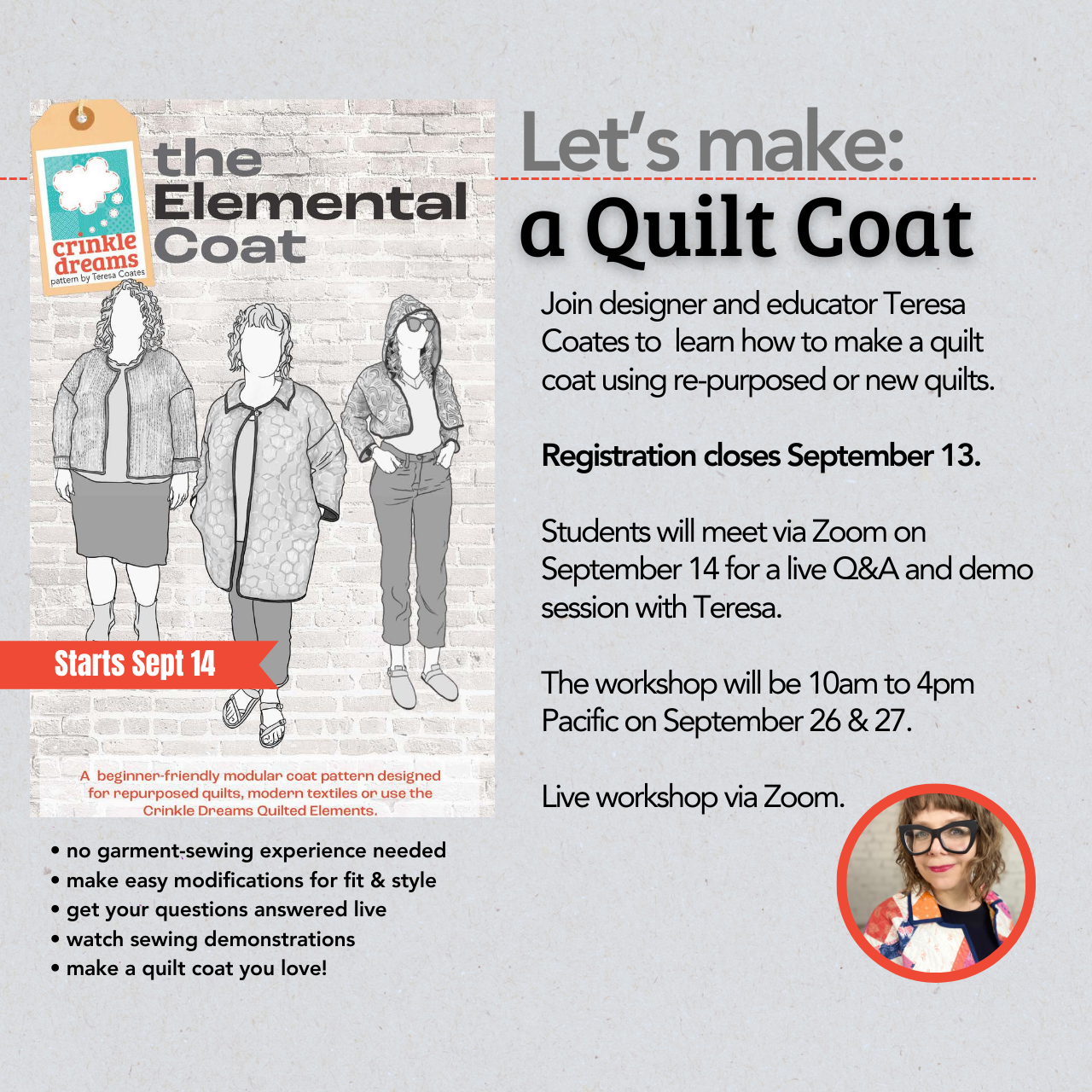 Quilt Coat Workshop, Fall 2025