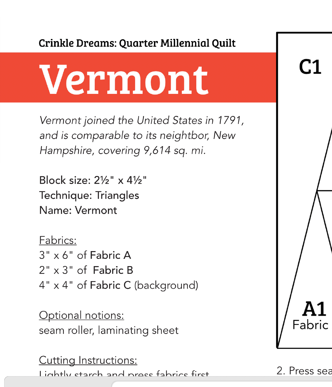 QMQ 14: Vermont PDF Pattern