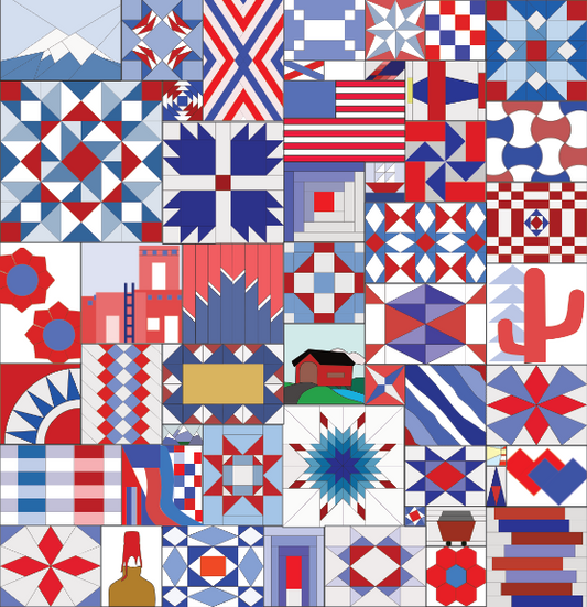 Quarter Millennial Quilt: 50 Blocks for 50 States (PDF)