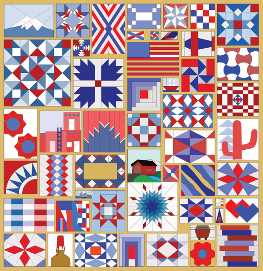 Quarter Millennial Quilt: 50 Blocks for 50 States (PDF)