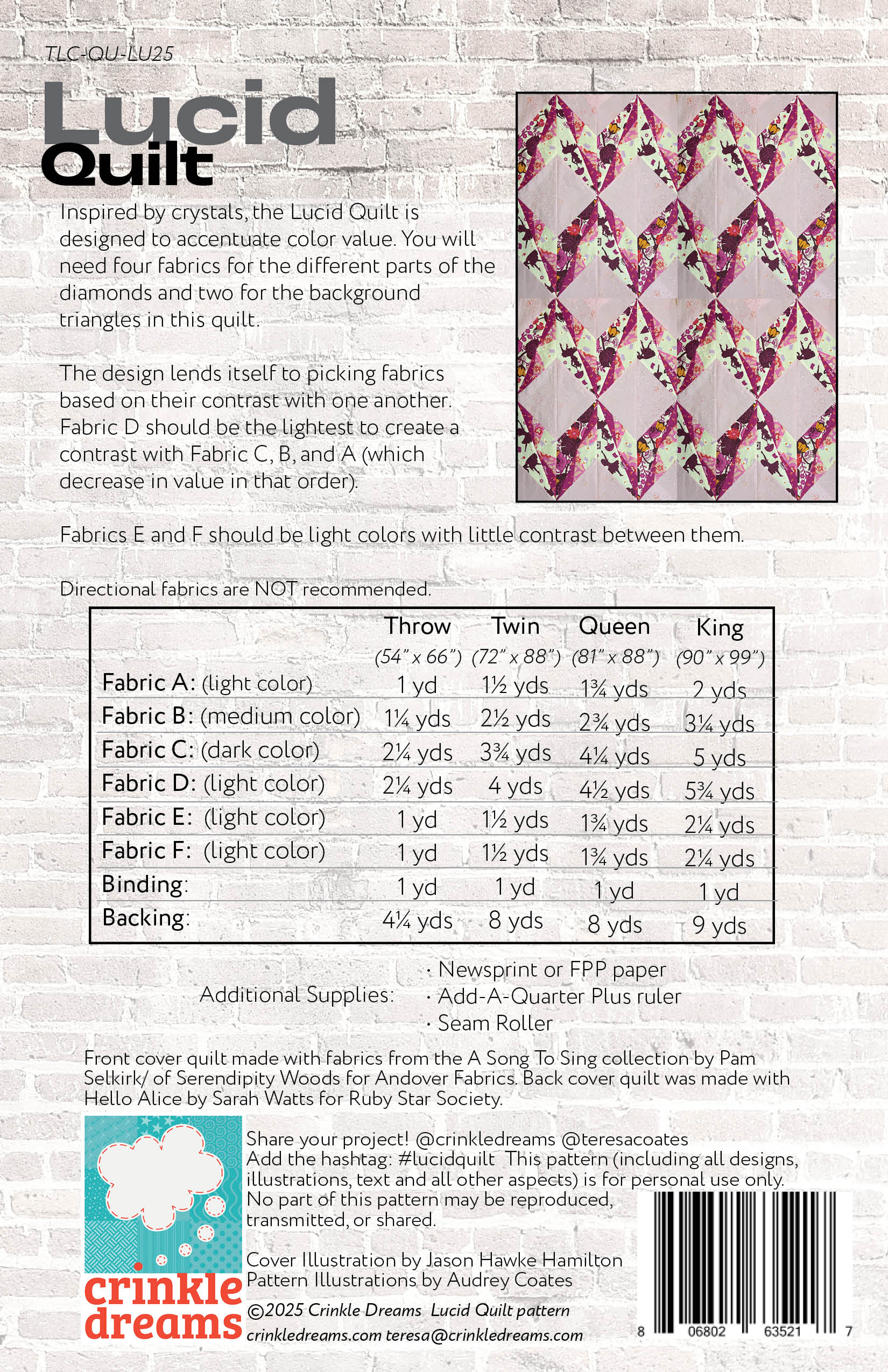 Lucid Quilt pattern – Crinkle Dreams