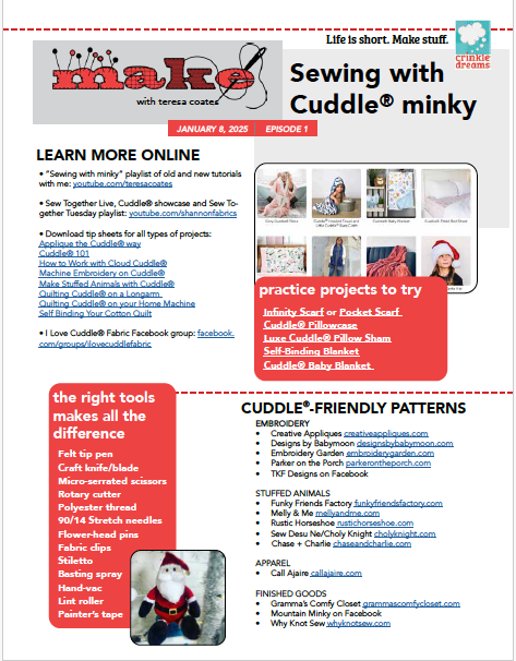 MAKE Video & Show Notes - Sewing with Cuddle®