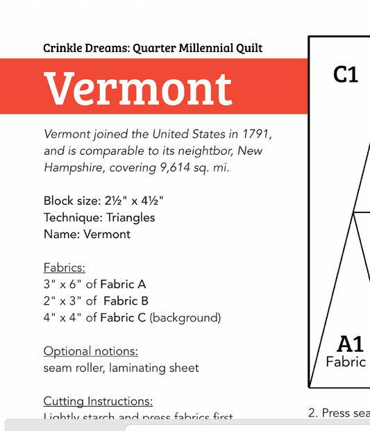 QMQ 14: Vermont PDF Pattern