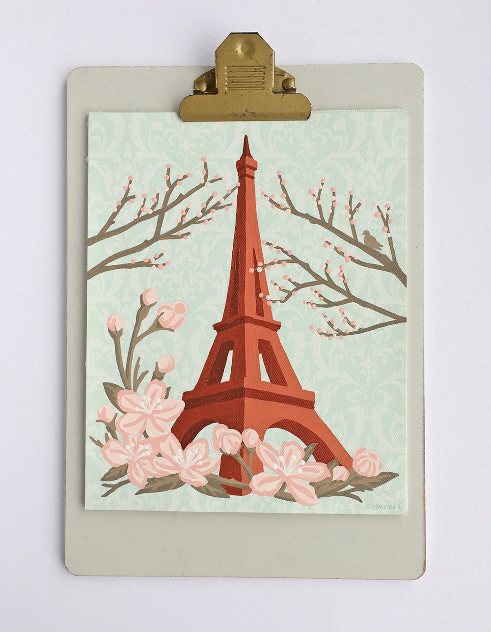 Eiffel Tower with Cherry Blossoms | 8x10 paint-by-number kit